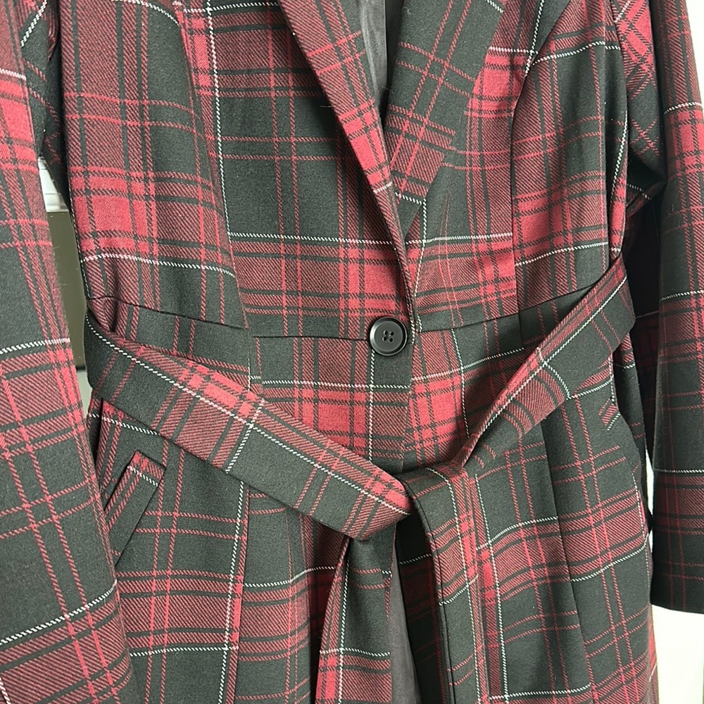 Torrid Women's Plaid Coat - Red and Black - Picture 2 of 5